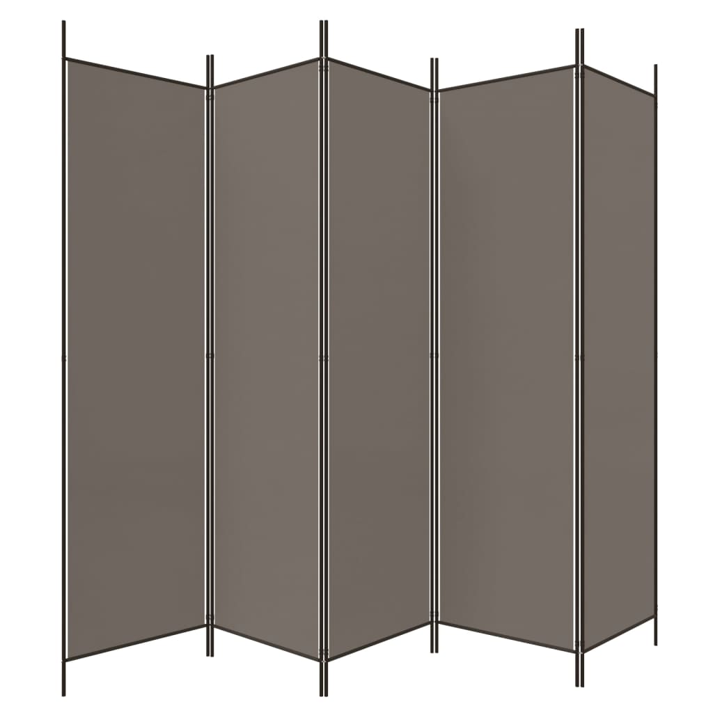 Vidaxl Parawan 5-Panelowy, Antracytowy, 250X200 Cm, Tkanina