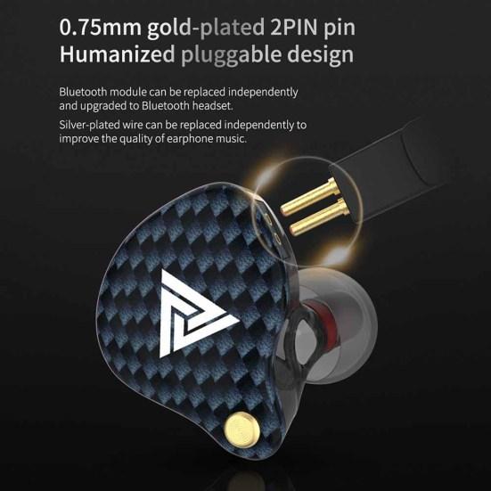 QKZ VK4 Uniwersalne odłączane douszne słuchawki douszne Bass Słuchawki douszne z mikrofonem