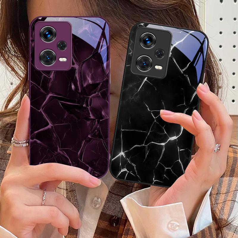 Padrão de textura de lava vermelha Para Xiaomi 14 Ultra 13 Lite Redmi Note 13 11 Pro 12 Plus Poco X6 3 Pro F4 6 GT Capa de Celular de Vidro Temperado