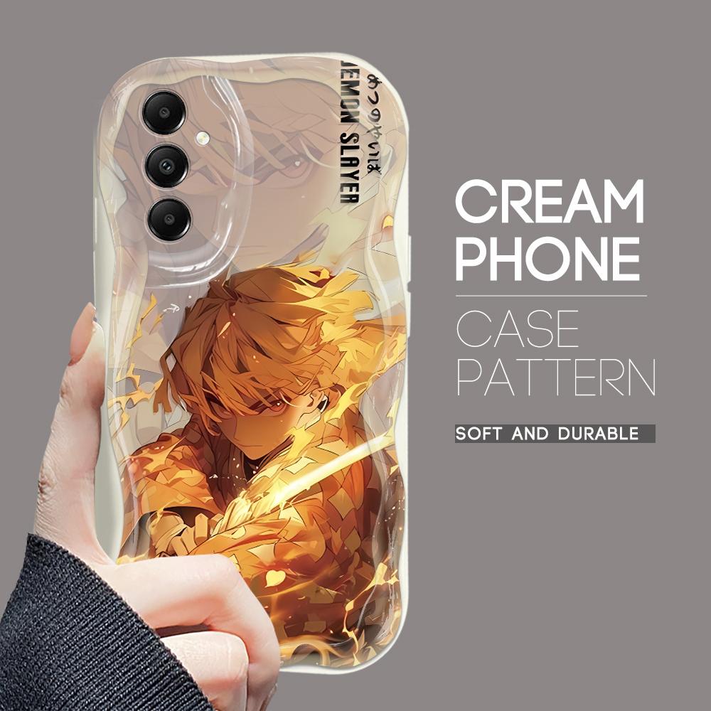 

Милый мультяшный узор, кремовая текстура, мягкий силиконовый чехол с волнистыми краями, чехол для телефона Samsung Samsung A21S белый