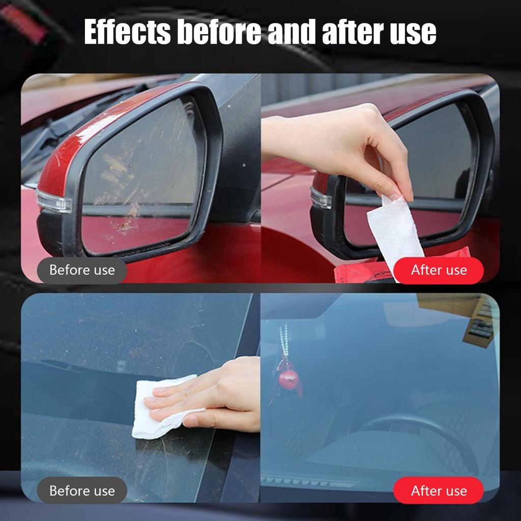 Car Glass Oil Film Cleaner Auto Windshield Cleaner Wipes Auto Window Stain Remover for Leather Shoes Steering Wheel Truck