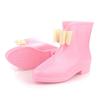 Women's Rain Shoes Short-tube Spring and Autumn Rain Boots Knot-bow Low-top Boots White-collar Waterproof Shoes Rubber Overshoes