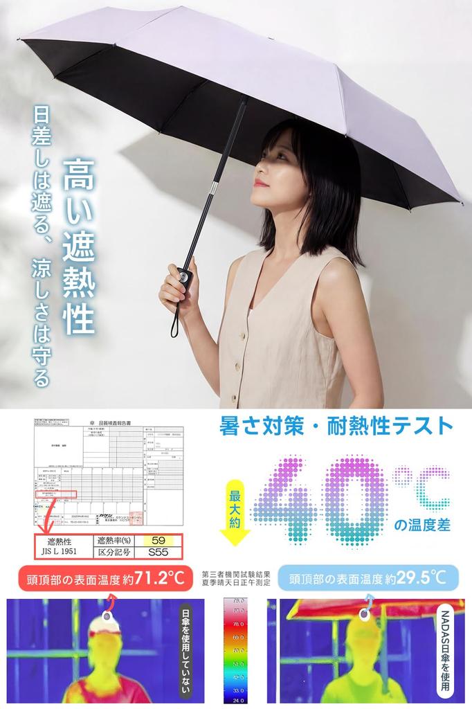 JIS UV Complete Folds In 3 UV Heat Suitable for Sunny and Rainy Automatic Opening and Windproof and Foldable Sunburn Heatstroke with Storage Gift