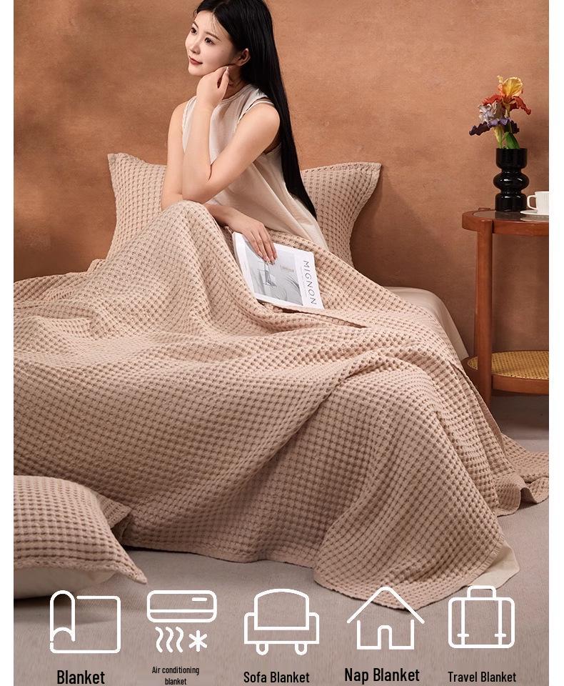 Soft Cotton Gauze Sofa Blanket - Perfect for Summer, Office Naps & Air Conditioning