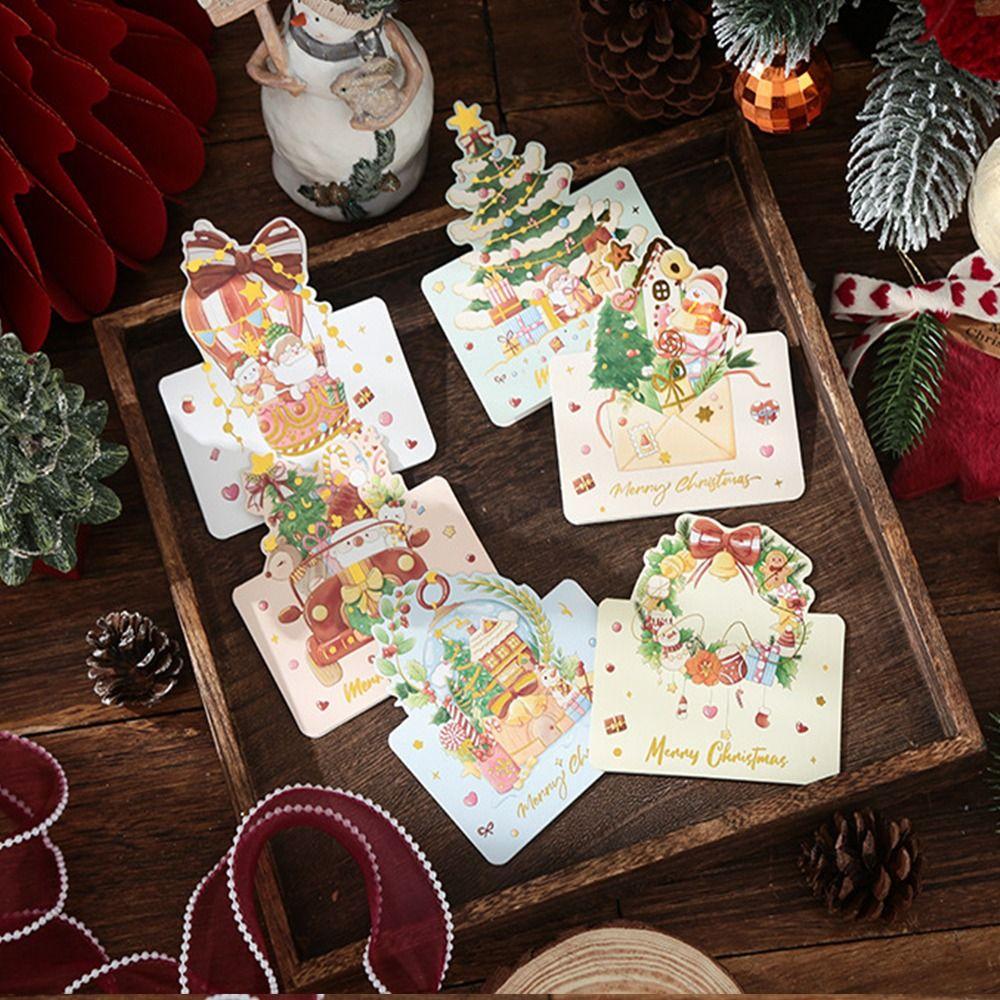 10 sztuk kartek świątecznych dla dzieci Mini kartki świąteczne z błogosławieństwem koperta noworoczna pocztówka karta podarunkowa Xmas Party