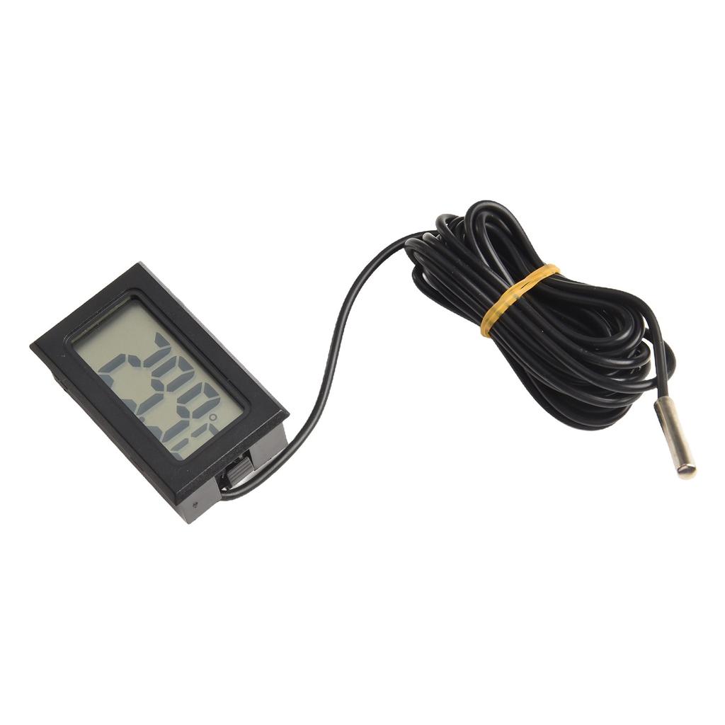 Waterproof Sensor Remote Thermometer LCD Up to 110°C Cable 2M Button Battery