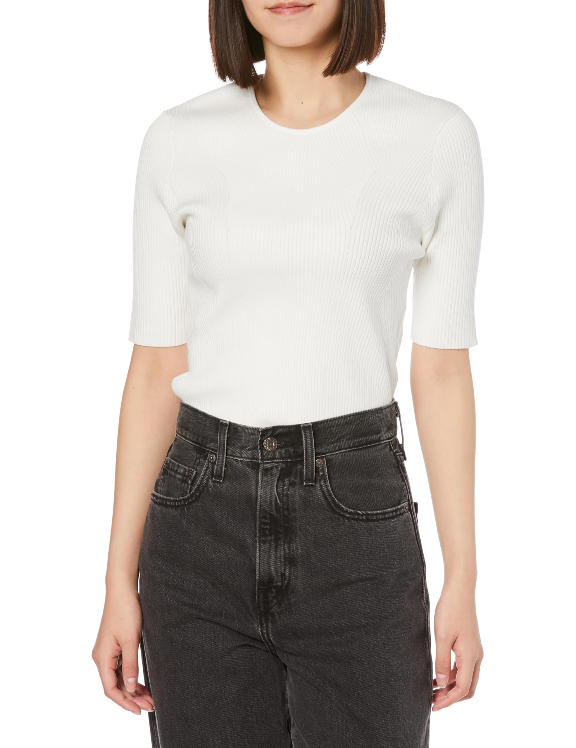 

Double Standard Clothing Knit Sov. Half-Length Top, 0309-000-234, Women s, Off-White