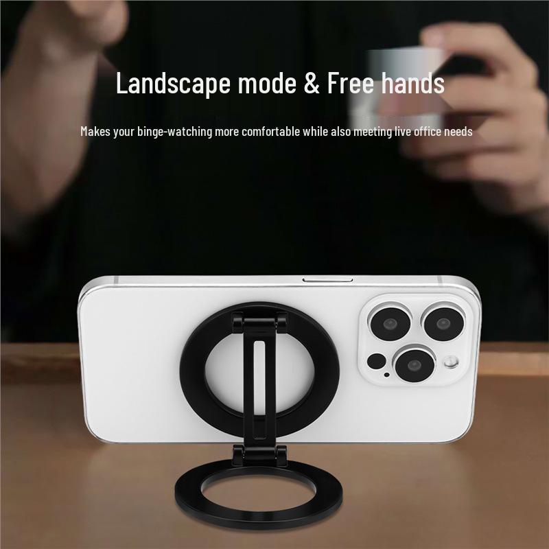 MagSafe Magnetic Double-Sided Folding Metal Phone Holder for Desktop and Office
