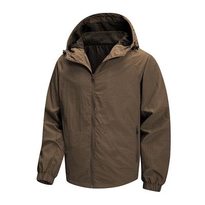 Herbst und Winter Outdoor Einlagig Winddicht Einlagig Kapuzenjacke Lässig Lässige Jacke Sportjacke