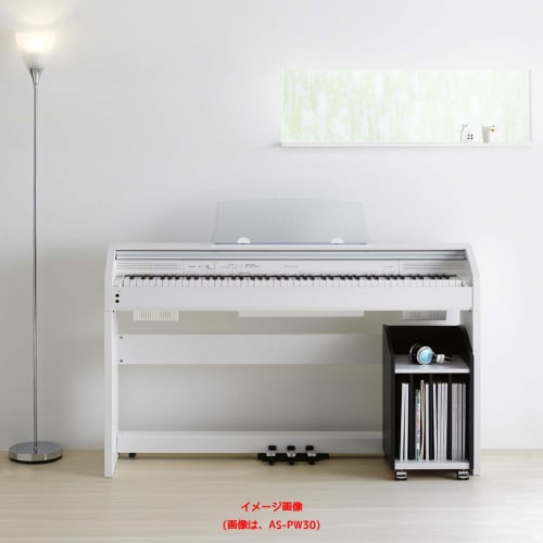 Asahi Wood Processing PIANO WAGON Sheet Music Storage, 30cm Wide X 29cm Deep X 52cm High, Black X White, Fully Assembled, AS-PW30