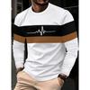 Autumn Fashion Men's Eagle Print Long Sleeve T-shirt Striped Casual Sports Sweatshirt Loose Top Men's Commuter Long Sleeve