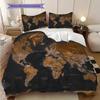 Vintage World Map Artistry Bedding (1 * duvet cover + 2 * pillowcase, without core) 2D Flat Christmas birthday gift Soft and comfortable Bedding set