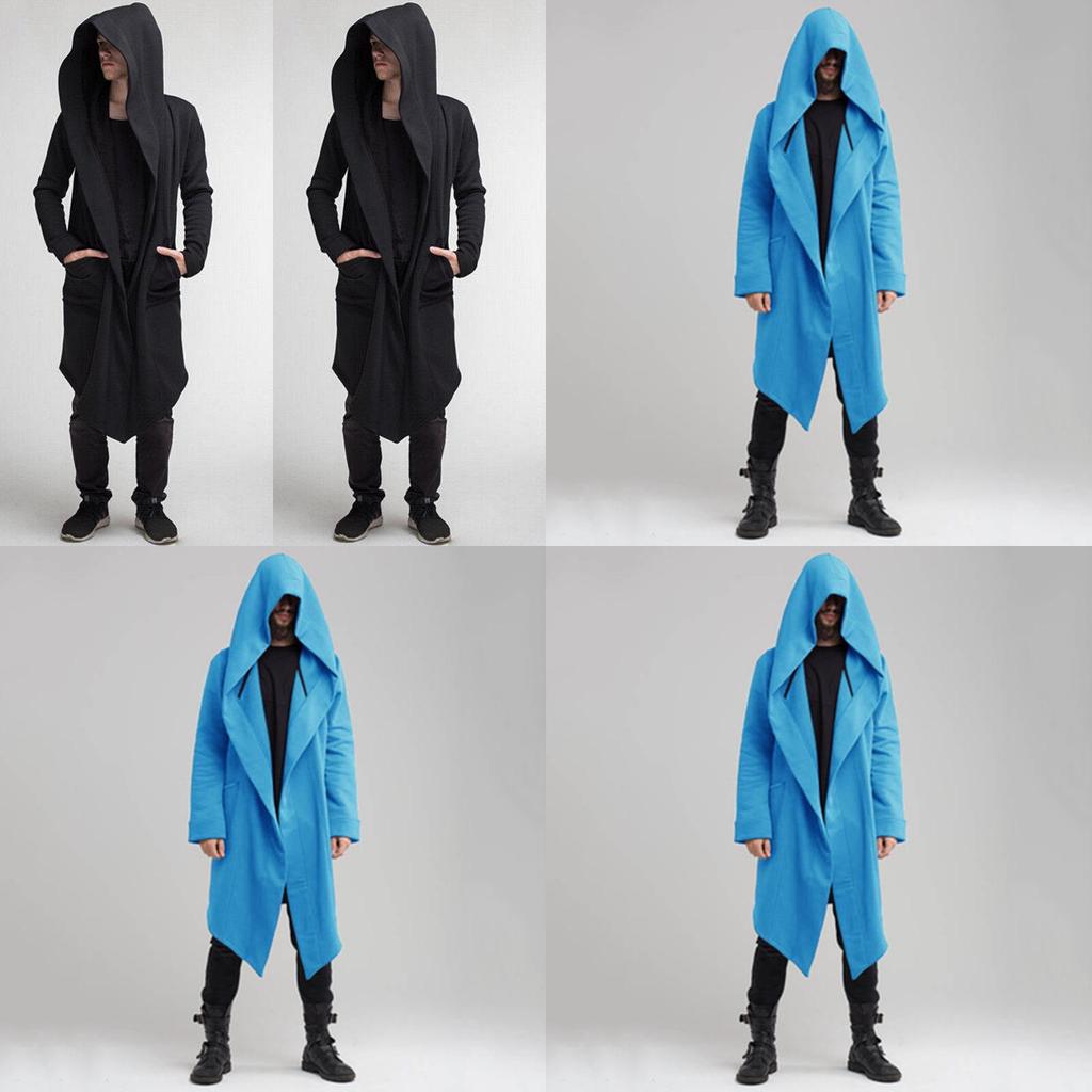 Men's Autumn Oversize Coat Long Sleeve Hooded Cloak Jacket Casual Solid Cardigan For Ultimate Comfort And Style