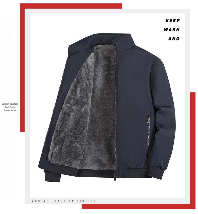 Dad's New Autumn/Winter Cotton Padded Stand-Up Collar Jacket for Middle-Aged & Elderly Men