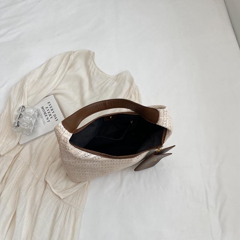 Stroh-Einkaufstasche, Schultertasche, Strandurlaub, gewebte Damentasche