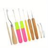 9Pcs Bent Latch Hook Set Crochet Needle Dreadlocks Tool Knitting Crochet Hooks Hair Extensions Tool for Braiding