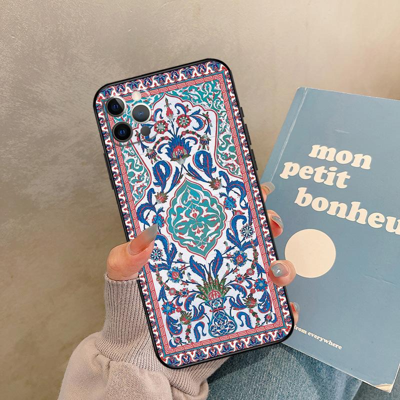Ancient Floral Tiles Case For iPhone 17 Air 15 14 13 12 11 16 Pro Max 13 mini XR 15 16 Plus 16e Back Cover Shell