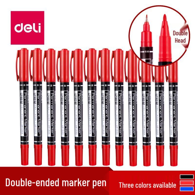 Deli 6824 Dual-Tip Multi-Purpose Oil Marker Pen