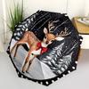 1pc Winter Deer Automatic Folding Umbrella, Lightweight Retractable Compact Travel Umbrella, 8-Rib Sturdy Frame, Fine Outdoor Umbrella112