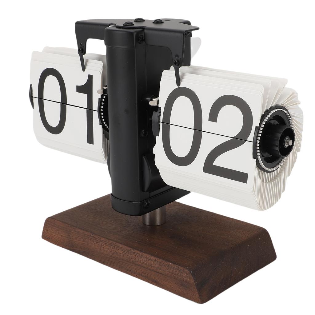 Ceas de Birou cu Clapete Retro Numere Mari Mecanic Automatic Ceas cu Clapete pentru Camera de Zi Birou Acasă