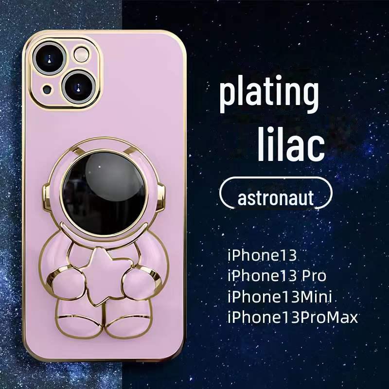Elektroplaterowane etui astronauty ze stojakiem na iPhone 13 Pro Max/12/XS/8P