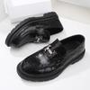 Mocassins Hgrab Fleur Pneu Cuir Vachette Chaussures à Plateforme Business Décontracté Chaussures en Cuir Quatre Saisons Populaires Chaussures Doudou Homme