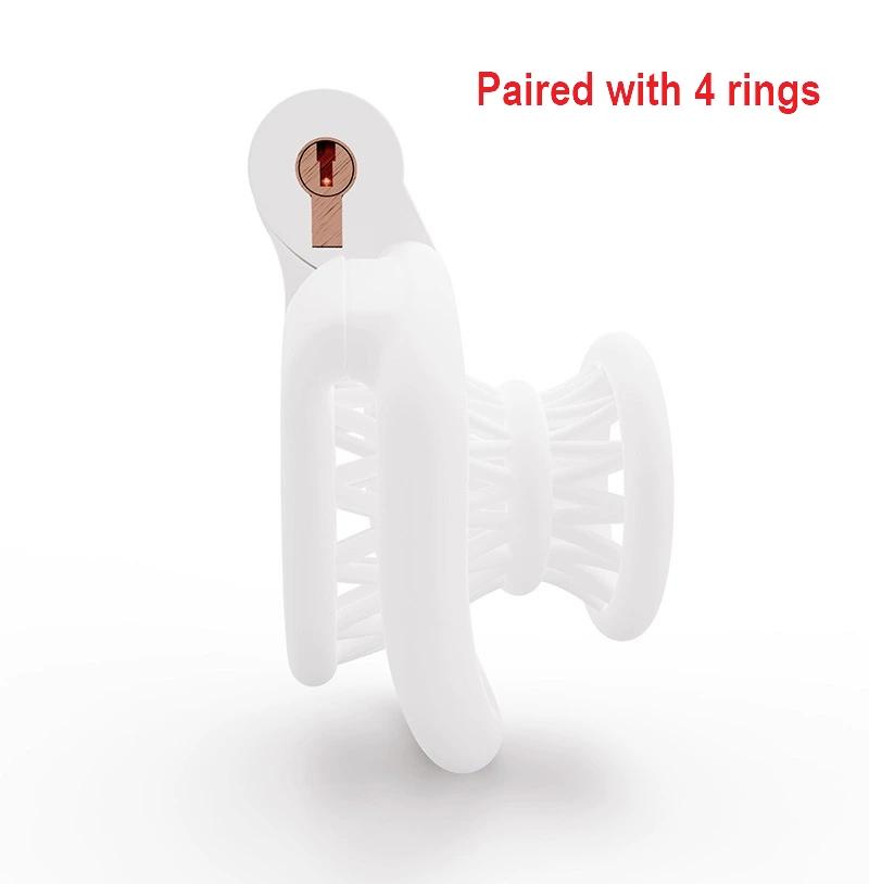 2025 New Male Negative Chastity Cage 4 Colors Cock Cage Abstinence Control Sissy Penis Lock with 4 Size Rings Adult Products