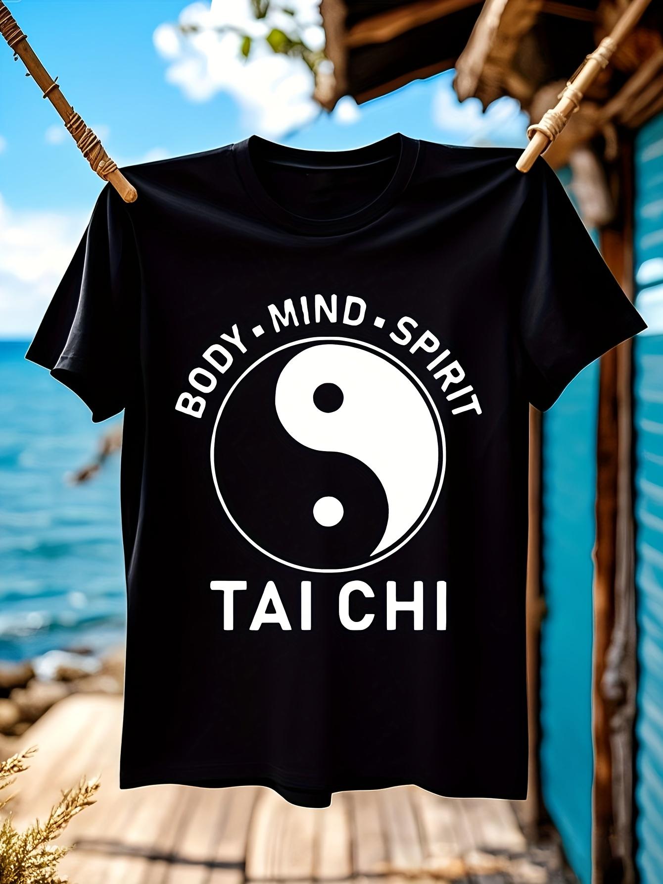 Tai Chi Graphic Tshirt Graphic Tshirt - Black with White ... M
