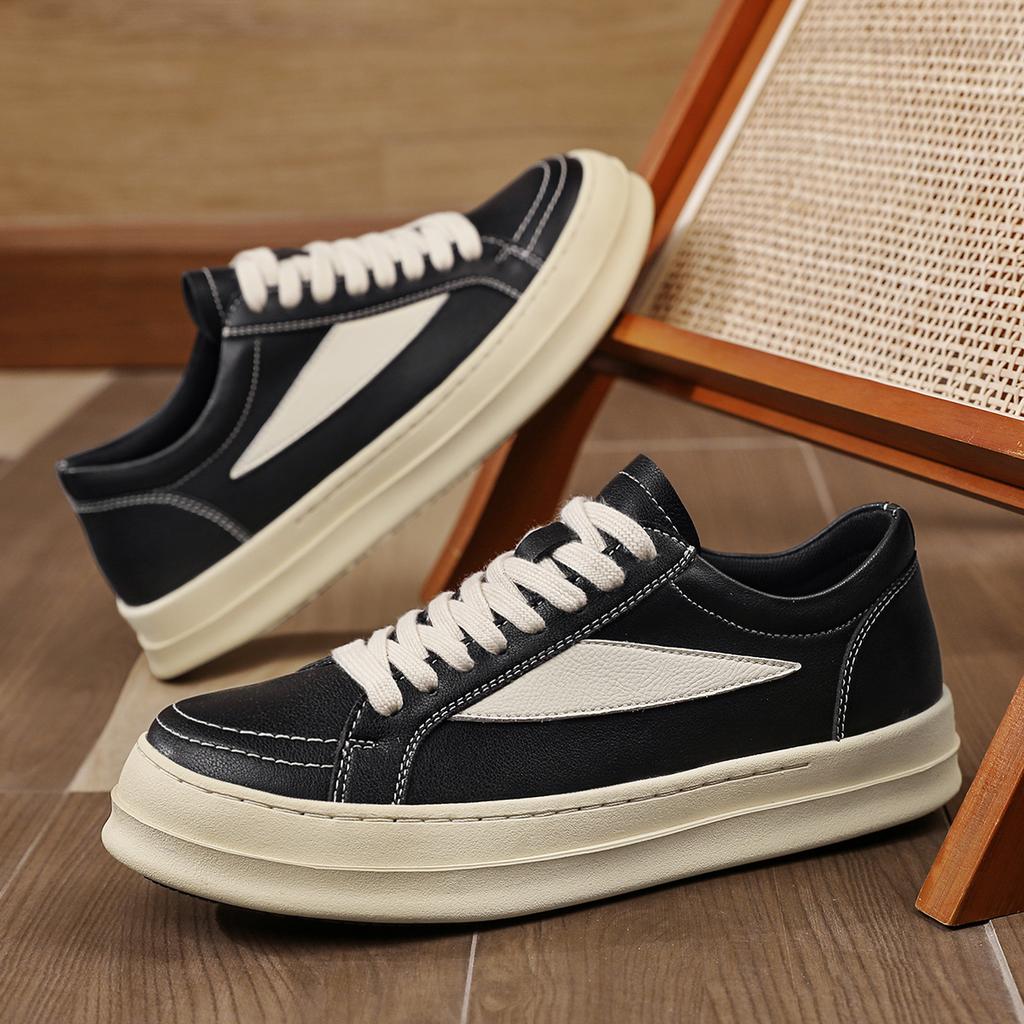 Fashion Men's Low Top Leather Sneakers Outdoor Casual Shoes
