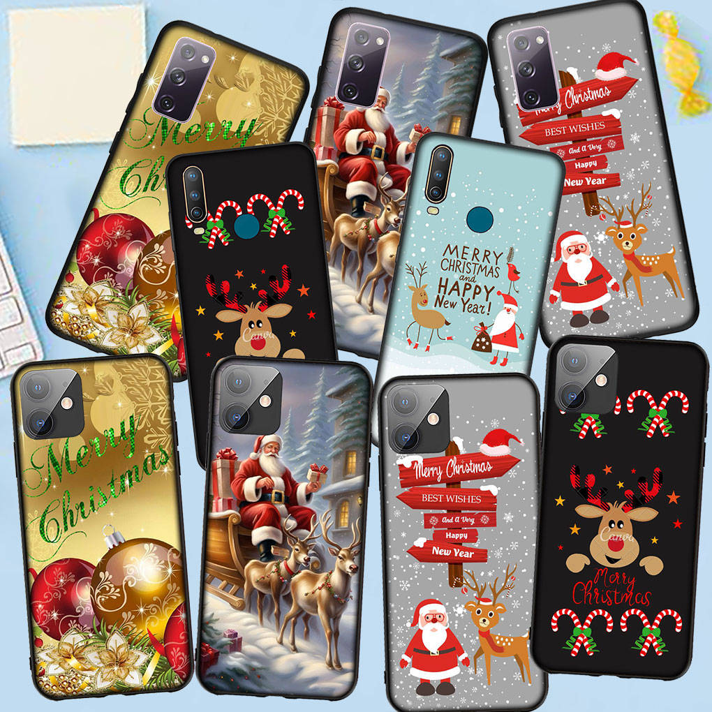 Phone Case for Samsung Galaxy S25 S24 S23 iPhone 16 15 Xiaomi Redmi Note 14 13 12 16E X 11 Pro Max OPPO Moto A3 Huawei Gift Snow Merry Christmas Cover