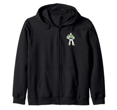 Disney Pixar Toy Story Buzz Lightyear Pocket Logo Zip Hoodie