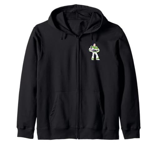 Disney Pixar Toy Story Buzz Lightyear Pocket Logo Zip Hoodie