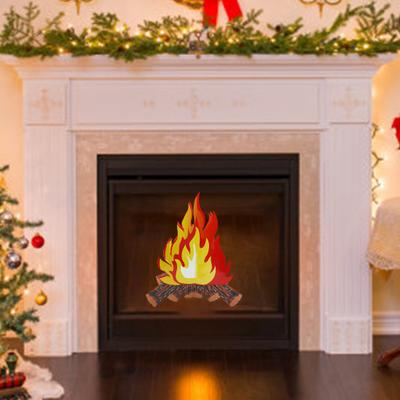 Fake Flame 3D Realistic Art Paper Red Vivid Artificial Safe Campfire for Festival