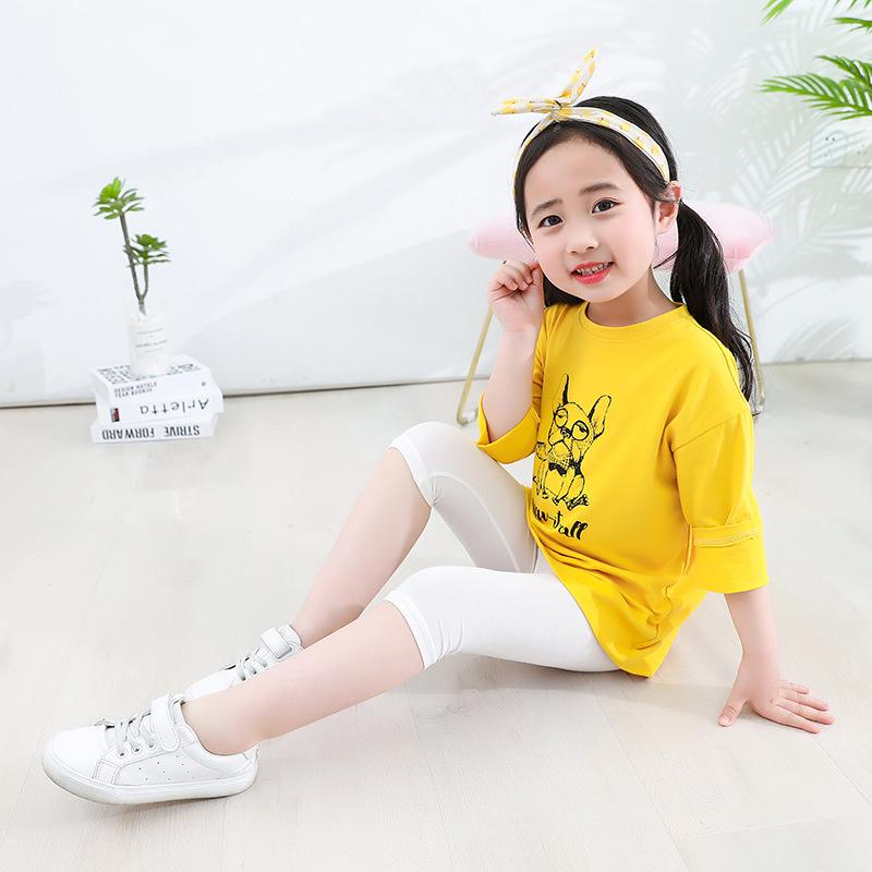 Girls' Modal Leggings for Spring/Summer - Black or White Dance Pants, Medium/Large Sizes