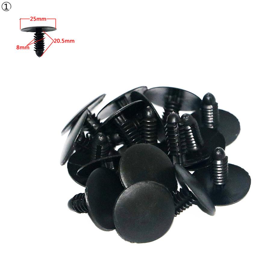 100 ks Smíšené Plastové Klipy Blatníku Auta Dveřní Nýty Zatlačovací Spojky Univerzální