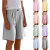 Modische Niedliche Gestreifte Elastische Taille Tasche Lässige Mädchenshorts für Kinder