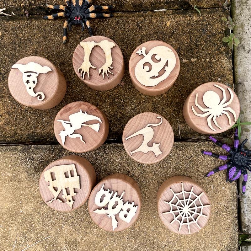 Popular Halloween Wooden Stamp Toys for Kids - Montessori & Early Education Gifts