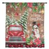 Winter Snowflake Xmas Winter Design Redwood Truck Light Voile Curtains Bed Chamber Soft Tulle Window Panel Curtain Living Room Transparent Curtains