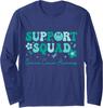 Groovy Support Squad Teal Ribbon Ovarian Cancer Long Sleeve Tshirt