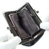 Indenya Inden Coin Purse, 340, Parent and Child, Deerskin, Black with Black Lacquer, Floral Arabesque Pattern, 1501-01-041