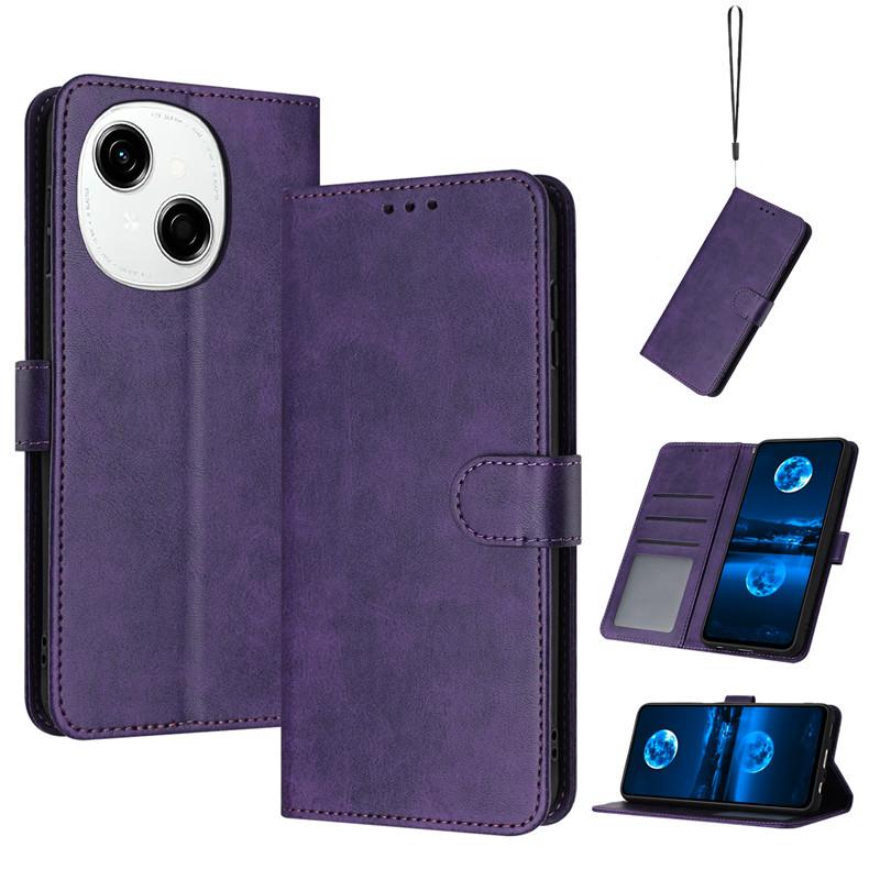 Magnetic Flip Cover Leather Case For Tecno Spark Go 1 2025 SparkGo 2024 30C 20C Pop 9 8 Cases Solid Color Skin Feel Wallet Bags