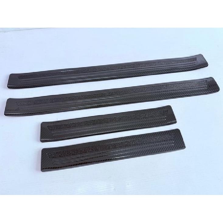 Fiber Door Sill Scuff Plate Guard Cover Trim For 24-25 Toyota Prado LC250 4PCS