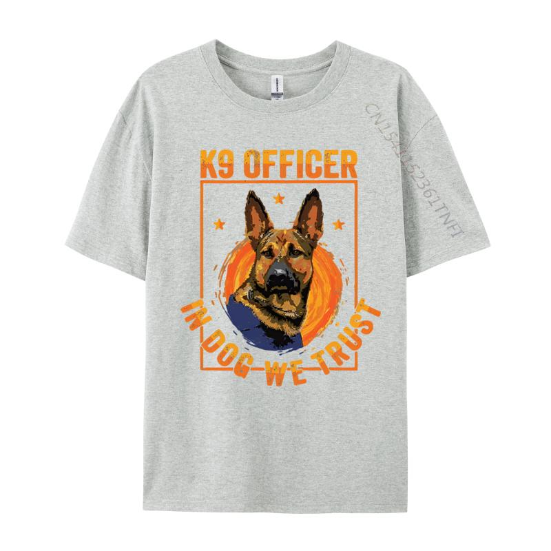 K9 In Dog We Trust Shepherd Thin Blue Light Tshirt Cotton Tops T Shirt for Male Beach Top Tshirts Holiday Plain Shirt