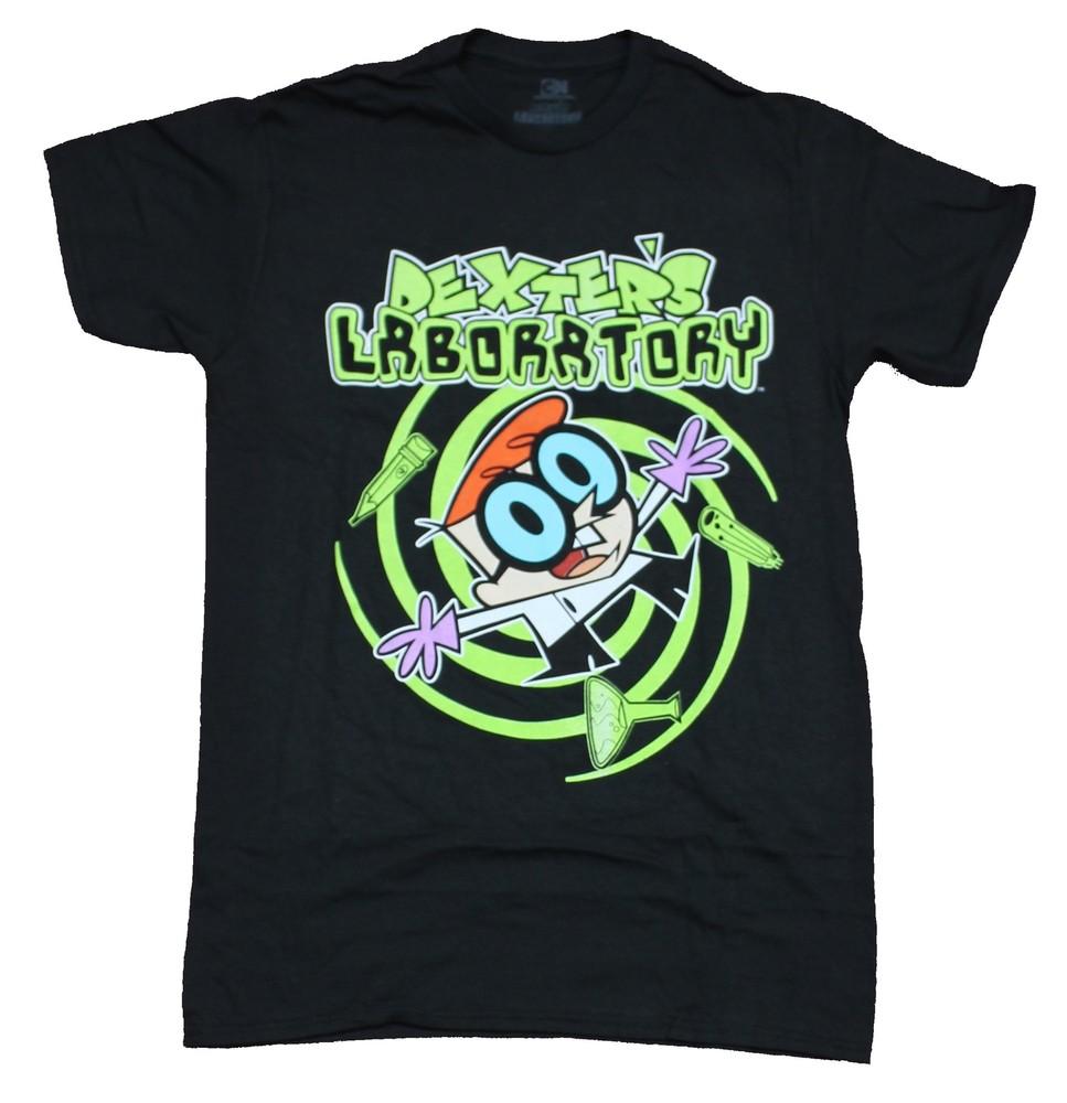 Dexters Laboratory Mens T-Shirt - Spinning Dex Portal Image