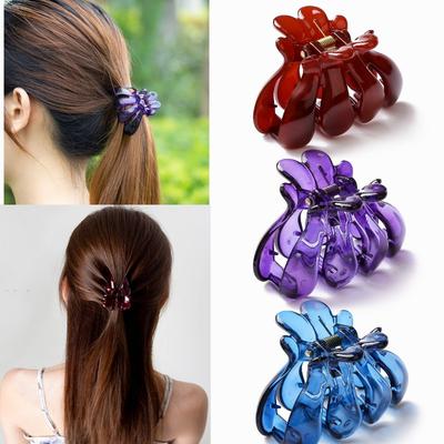 Pinces à cheveux en plastique pour femmes et filles, 6 cm de long, pince crabe pour cheveux, livraison gratuite, pince à cheveux rouge, accessoires pour cheveux, style de mode