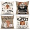Farm Fresh Autumn Harvest Pumpkin Pillows Pattern Cushion Cover Suitable For Sofa Bedroom Car Pillow Cover