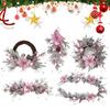 Christmas Door Wreath Flower Bow Wreath For Front Door Christmas Ornaments Flower Garland Home Party Decorations