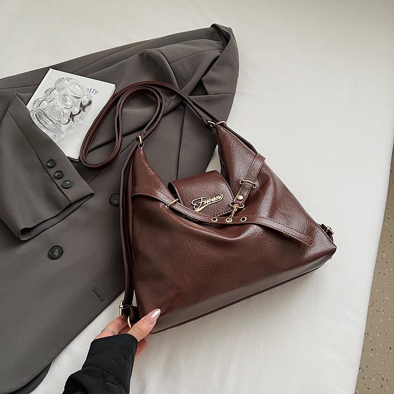 Retro Large-capacity Bag Women's Autumn New Shoulder Bag Multi-functional Messenger Bag Student Commuter Backpack