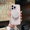 Corrugated Clear Matte Magnetic Stand Phone Case For iPhone 16 15 Pro Max 14 13 12 11 for Magsafe Wireless Charge Shockproof Slim Hard PC Bumper Cover