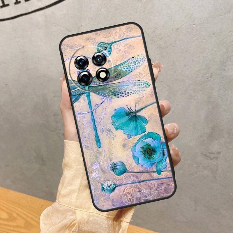 Dragonfly Pattern Case For OnePlus 8 9 10 Pro 15 15R 13 R 12 11 13T 10T 8T Nord CE 5 2 3 4 Lite N20 N30 Cover
